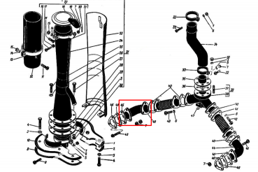 Abgasrohr Teilstück Bogen rechts YaMZ-240
