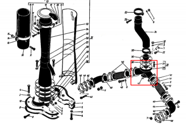 Abgas Teilstück T-Stück YaMZ-240