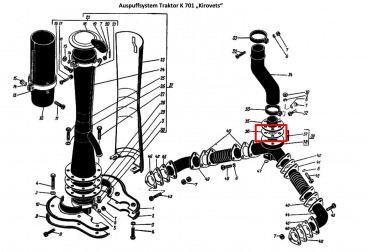 Auspuffrohr Dichtung  K-701/K-700