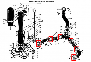 Auspuffrohr Dichtung  K-701 / YaMZ-240