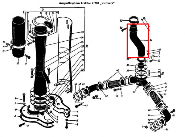 Auspuffrohr / Rohr Abgasanlage K-701