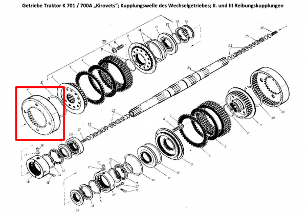 Getriebekorb Lastschaltkupplung 3. Gang K700/K701